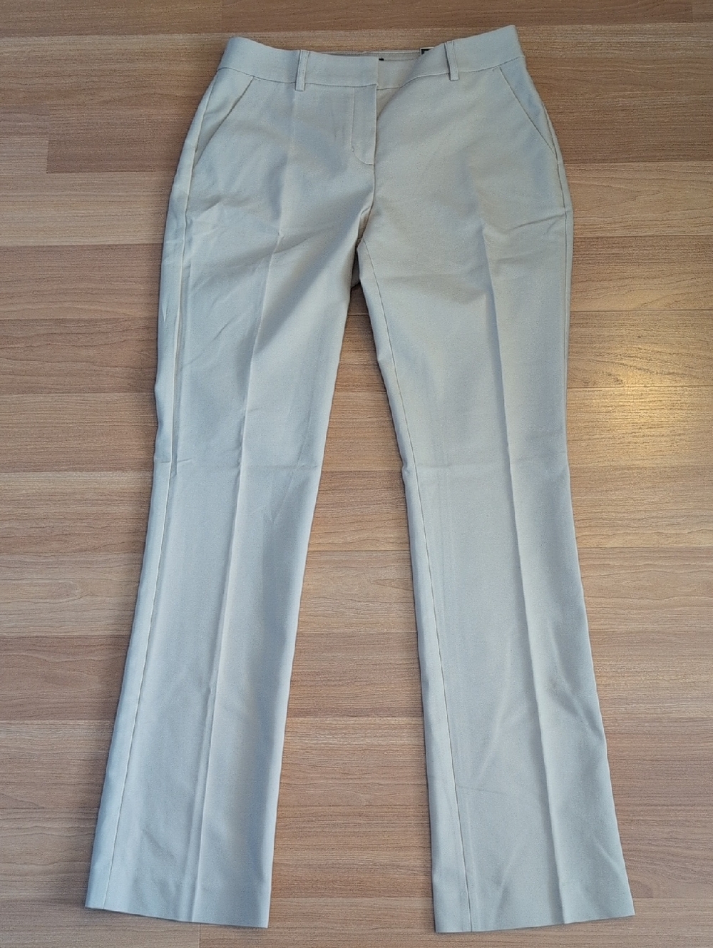 NWT Express Columnist Barely Boot Mid Rise Light Tan Dress Pants Size 6R